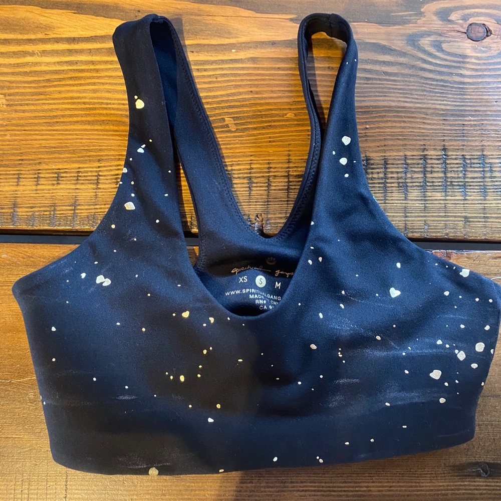 Gold toned sports bra